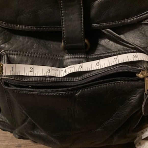 FRYE Black Leather Back Pack - Picture 4 of 12